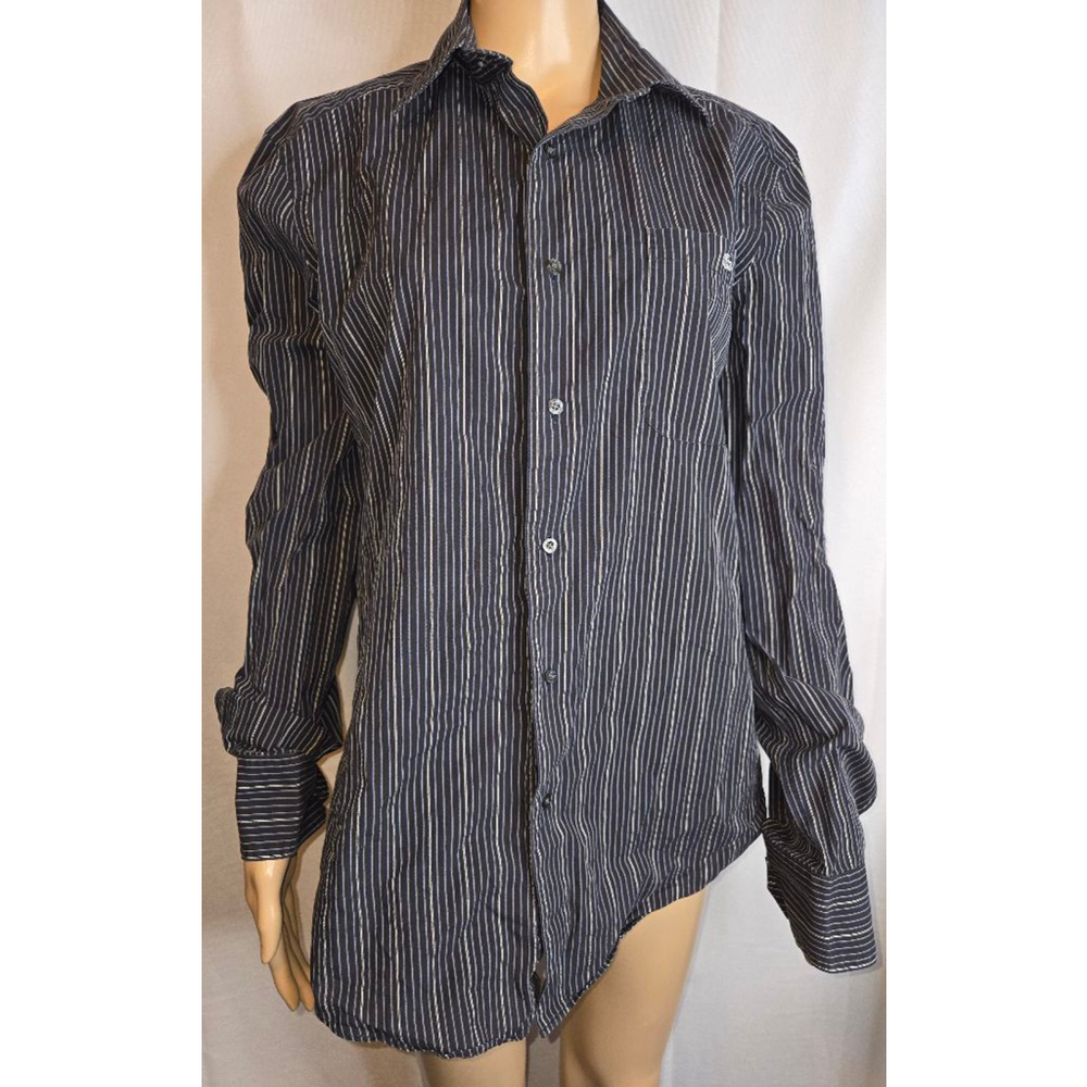 Lacoste | Mens | Dress Shirt | Stripped | Black | Size 39